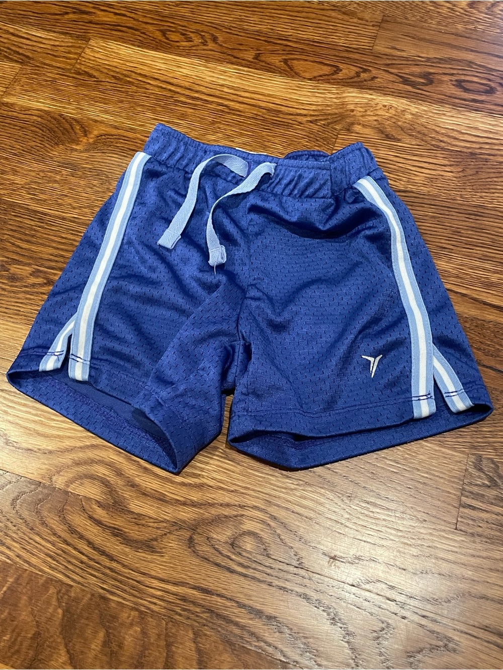 Old Navy Blue Athletic Mesh Shorts with Light Blue Stripes